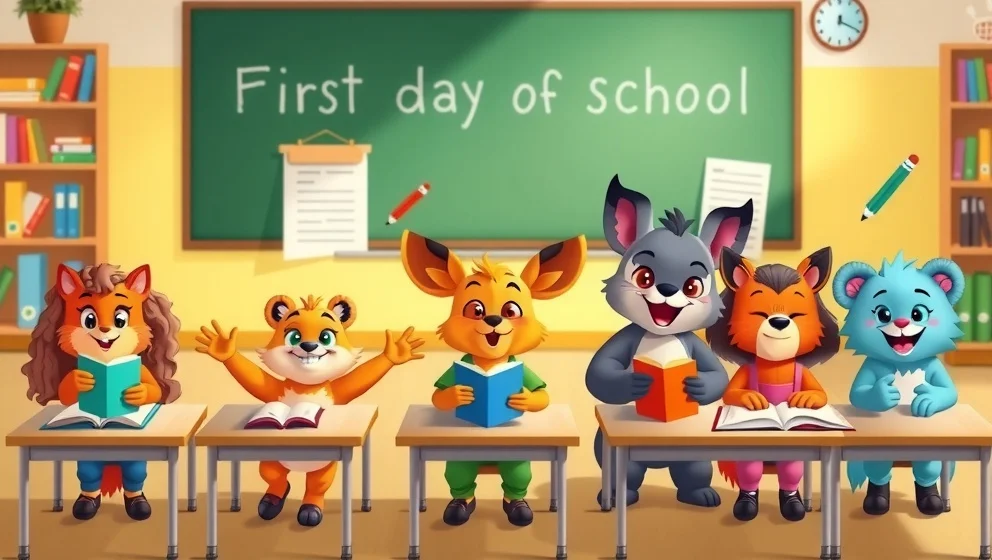 Djuren på Djuris börjar skolan